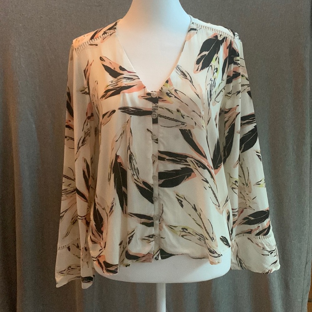 Maven West Leaf Long Sleeve Blouse